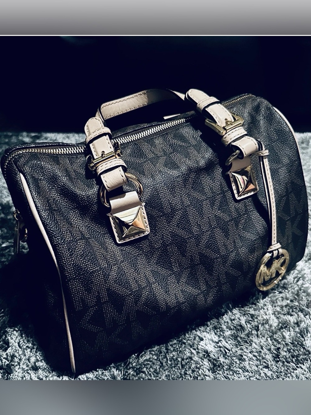 Michael Kors Women's Brown Monogram Leather Handbag - Picture 1 of 6